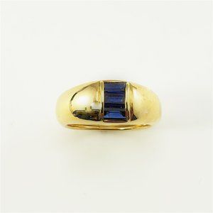 Vintage 18 Karat Yellow Gold and Natural Sapphire Ring Size 5.75 #9728